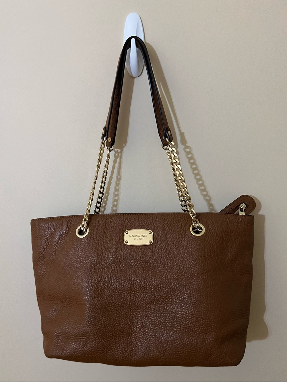 Michael Kors Brown Leather Tote Shoulder Bag Purse